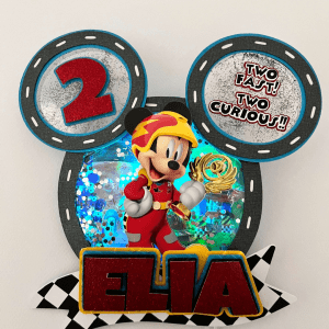 Mickey on Wheels Cake Topper